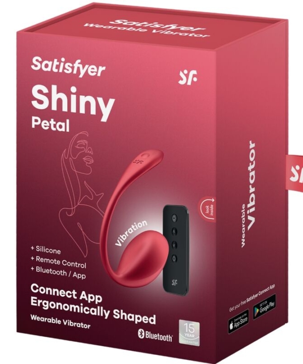 SATISFYER - SHINY PETAL ESTIMULADOR DE CONTROLE REMOTO G POINT VERMELHO APLICATIVO GRATUITO - Image 7