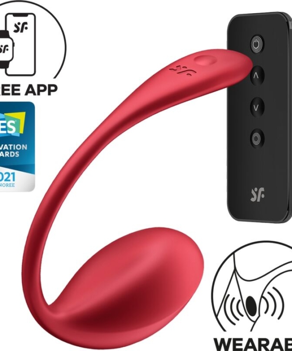 SATISFYER - SHINY PETAL ESTIMULADOR DE CONTROLE REMOTO G POINT VERMELHO APLICATIVO GRATUITO